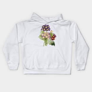 Vintage Botanical, Purple Primrose Kids Hoodie